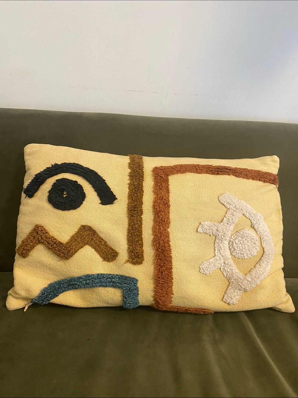 MADE Textured Abstract Yellow Throw Pillow